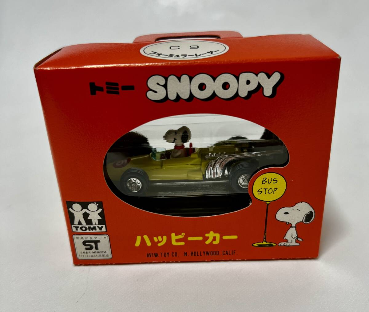 未使用品 TOMY AVIVA 日本製 SNOOPY スヌーピー ハッピーカー C9 フォーミュラーレーサー イエロー 黄色拍卖
