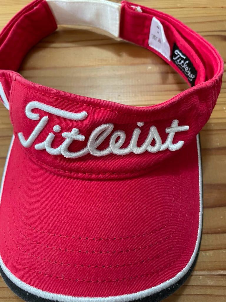 送料込み!Titelist ゴルフサンバイザー 赤 レッド PRO V1 FJ タイトリスト サンバイザー GOLF ゴルフウェア サンバイザー帽子拍卖