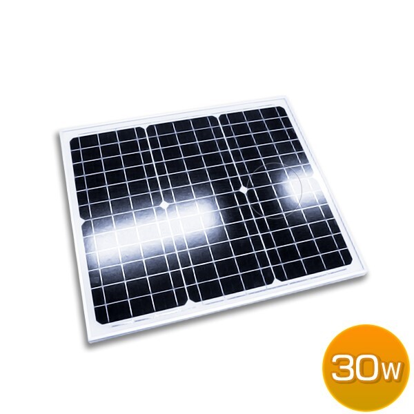 【送料無料】『12V 30W』単結晶 ソーラーパネル アルミフレーム キャンピングカー トラック 船 太陽光 充電 蓄電 チャージ 510×440×17mm拍卖