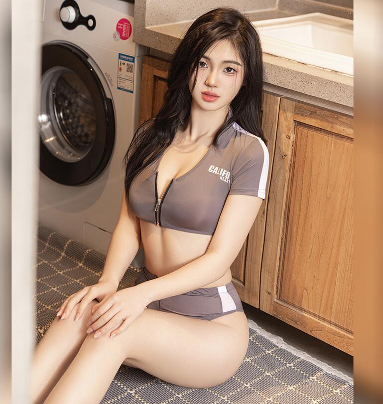 新入荷 2色選択可コスプレ衣装 誘惑 体操服体操特殊形状レオタード【トップス?パンツセット】ZIP付 レースクイーン コスプレ ナイトウェア拍卖