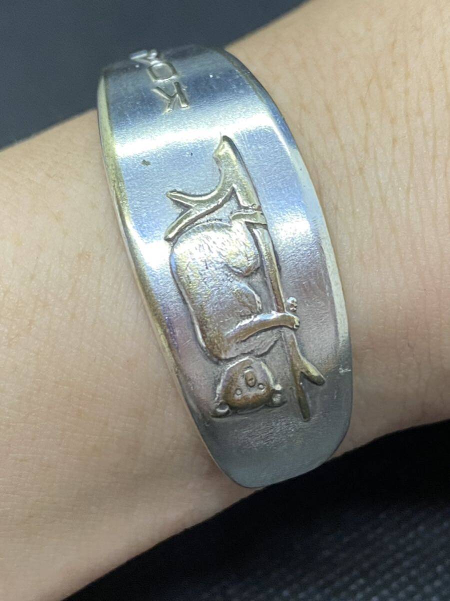 ヴィンテージ バングル 60s バターナイフ スプーンリング アメリカ コアラ 動物 1258拍卖