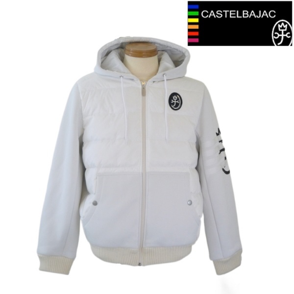 【秋冬SALE】カステルバジャック/CASTELBAJAC ダウン・ジャージブルゾン 101-アイボリー 48/Lサイズ拍卖