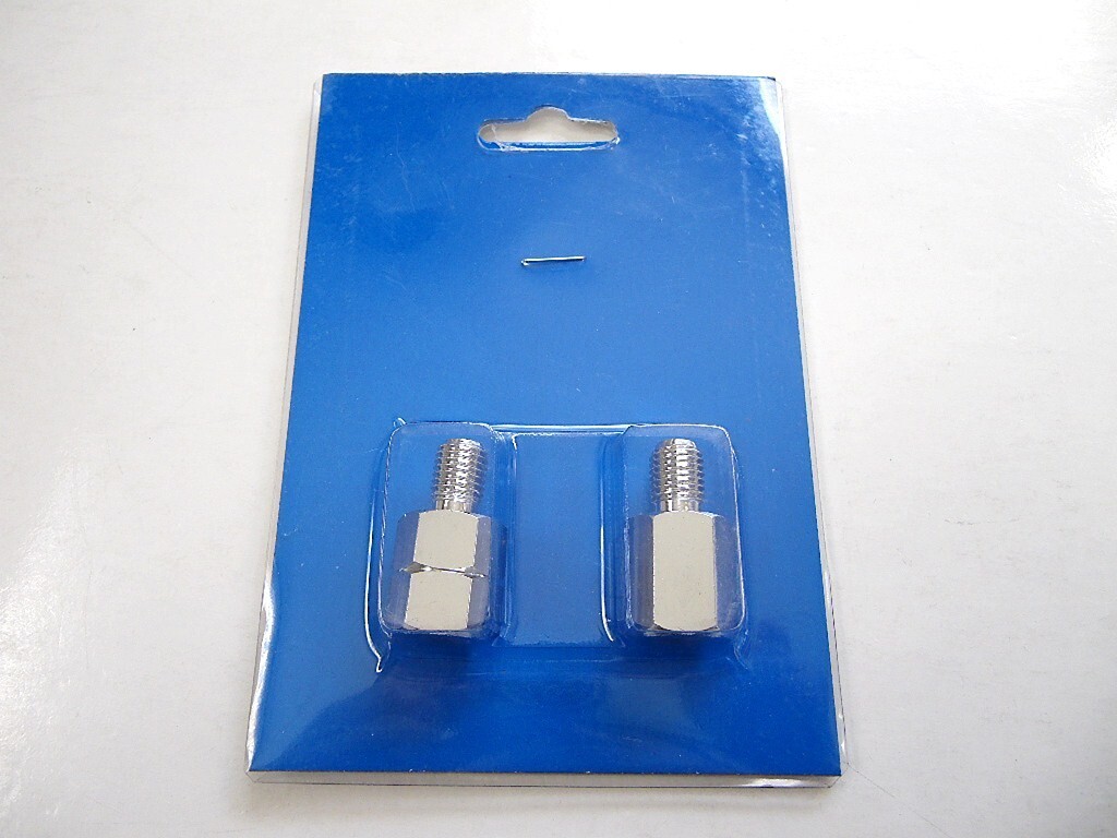 ★ミラーアダプター 10mm逆ネジ+ 正ネジ SET 【六角:メッキ仕様】拍卖
