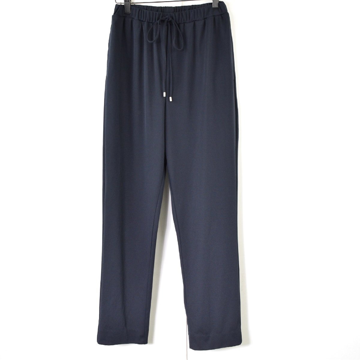 5000-NN00303★AMBIVALENCE アンビバレンス★美品 上品な表面感と快適な穿き心地♪きれいめシルエット.:* ウエストゴムパンツ ネイビー紺拍卖