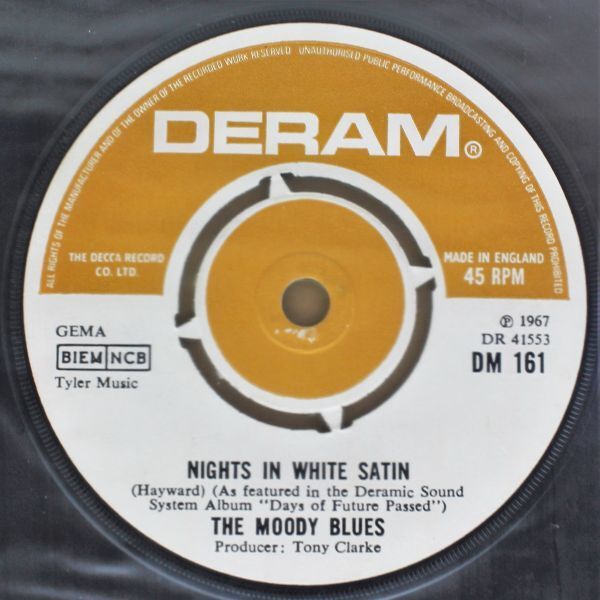 T-513★ UK盤 美盤 The Moody Blues Nights In White Satin / Cities ムーディー・ブルース DM 161 オリジナルスリーブ 45 RPM拍卖