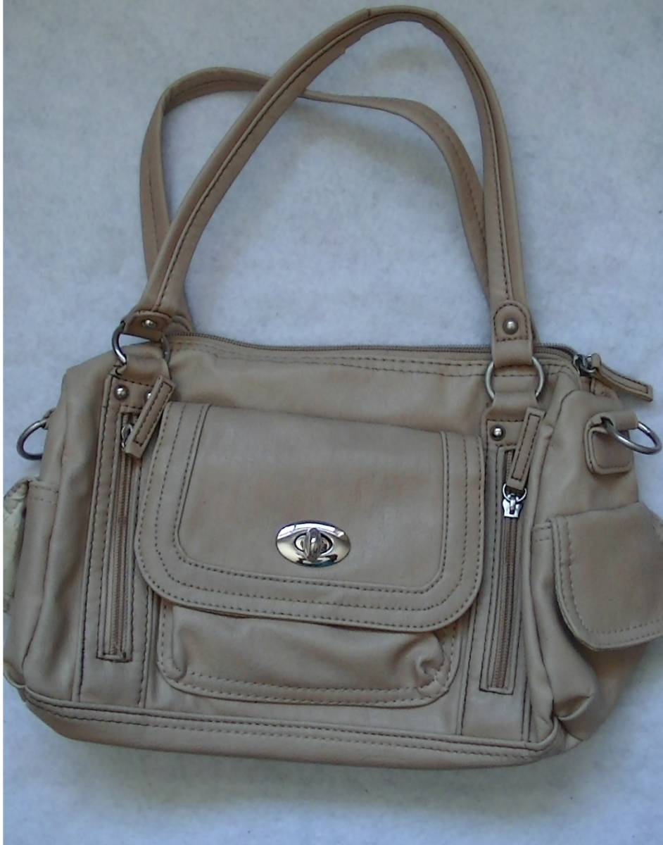 ベージュ カラー ハンド バッグ ★ 手提 バック拍卖