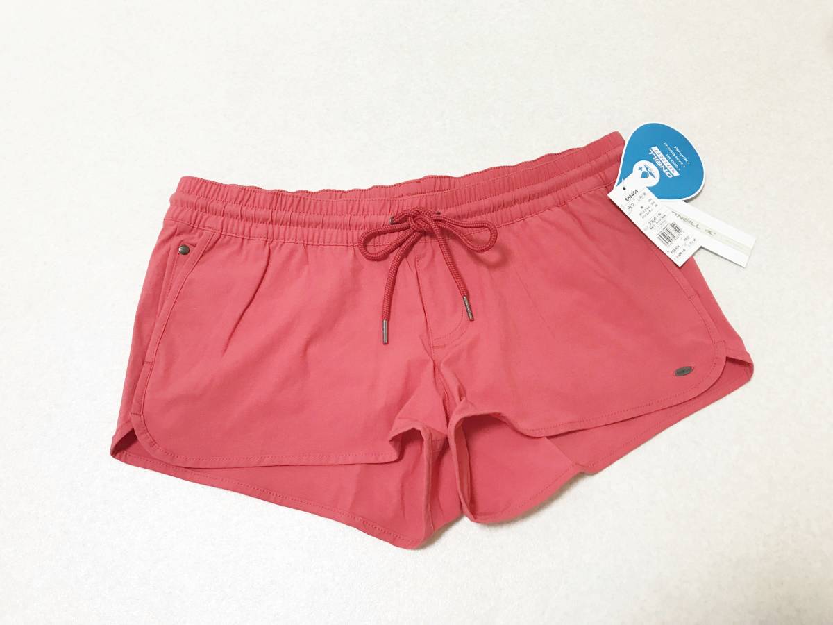 レディス水着Lサイズ:オニール【O'NEILL】サーフトランクス*サーフショートパンツ・ラッシュガード水着パンツ:赤 定価:3,900+税拍卖