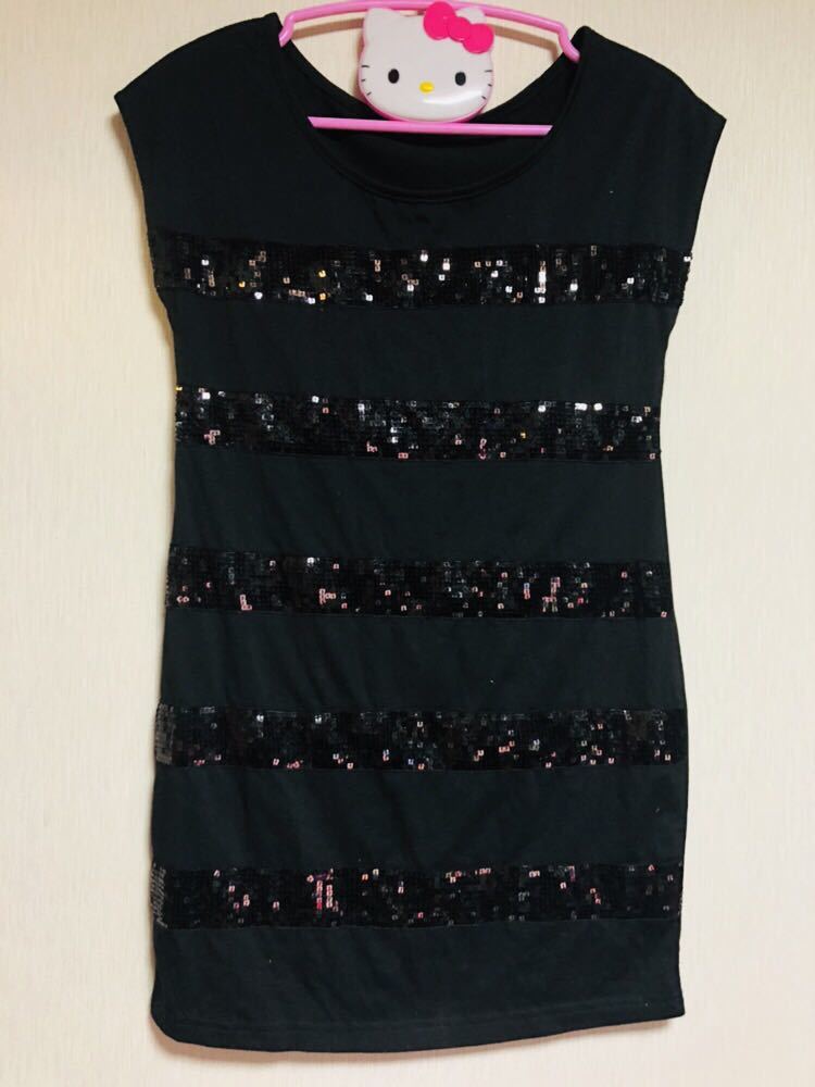 ブラックスパンコールミニワンピ♪~M~拍卖