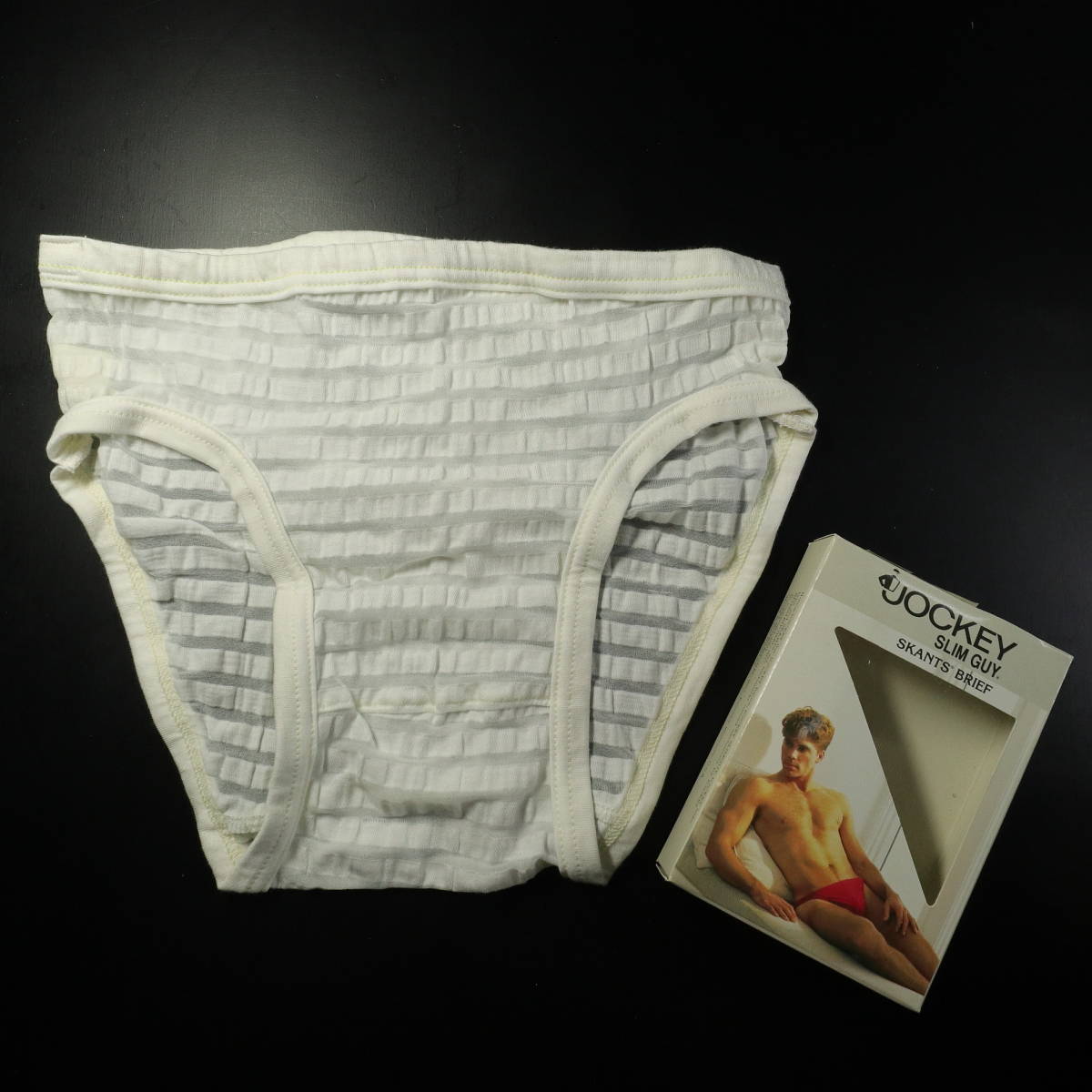 ◆ジョッキー◆白 透かし ブリーフ セミビキニ位 メンズSサイズ 未使用保管品◆レトロ 下着 150~160cmのジュニアの方も拍卖