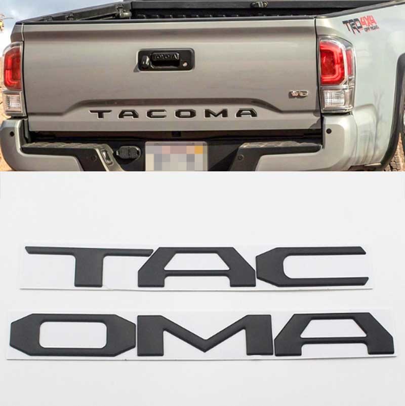 2016+ トヨタ タコマ TACOMA リアテールゲート インサート エンブレム 艶消し黒 3D立体 米国拍卖