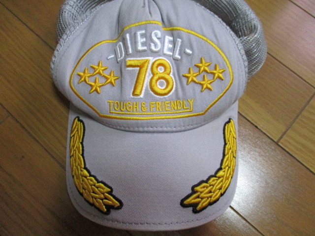 DIESEL 78 グレー 刺繍 帽子 キャップ ディーゼル TOUGH&FRIENDLY アワード拍卖