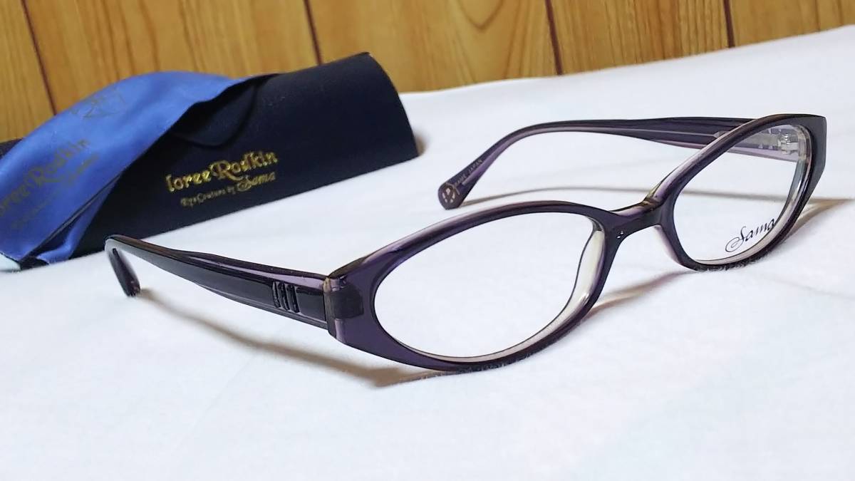 正規未レア Loree Rodkinローリーロドキン アンク クロスリフレクションフレームメガネ ラメパープル ラグジュアリーアイウェア サングラス拍卖
