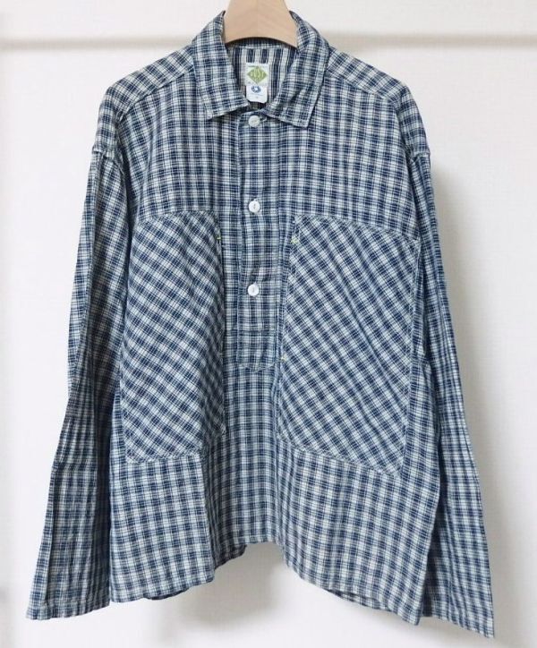 POST O'ALLS OVERALLS ポスト オーバーオールズ 黄緑タグ ARMY SHIRT プルオーバー アーミー シャツ M アメリカ製 チェック拍卖
