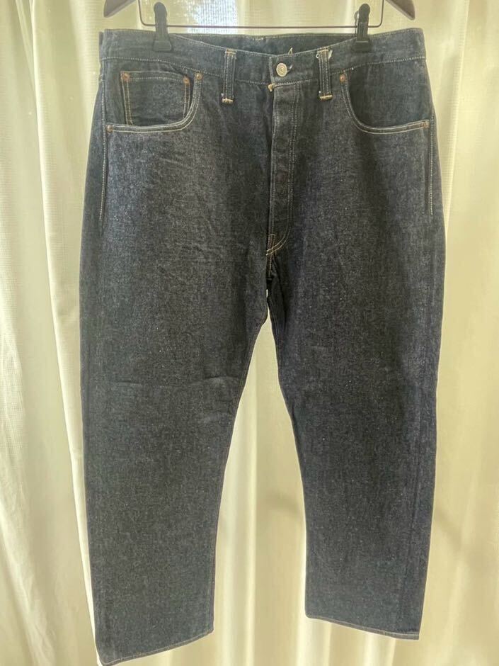 ウエアハウス Dead Stock Blue Lot 1001XX(1000XX) (Late1940's to 1950)Copper-colored steel buttons サイズ38 ワンウォッシュ済未使用品拍卖