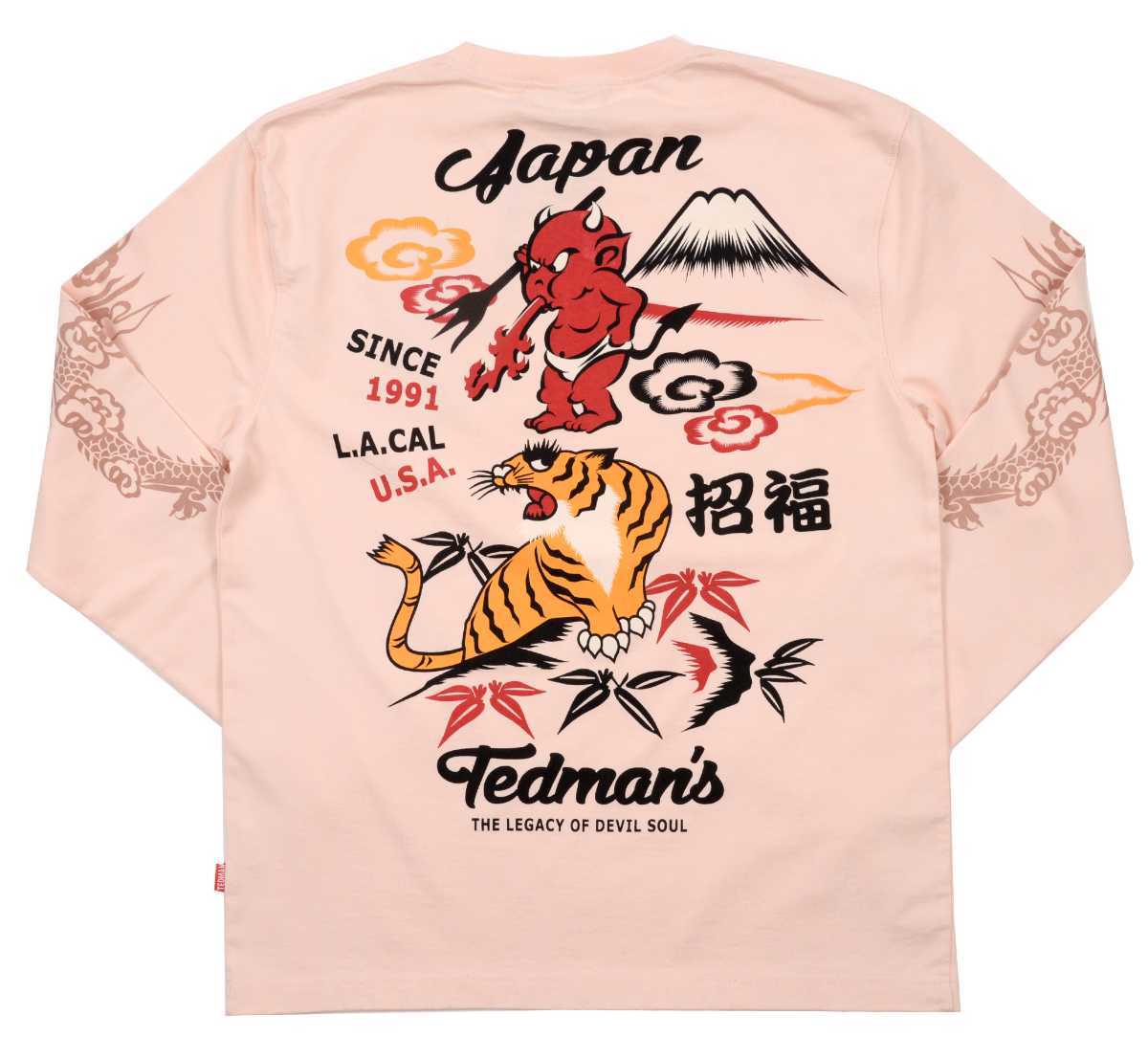 テッドマン/ロンT/ピンク/M/tdls-322/エフ商会/カミナリモータース拍卖