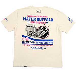 カミナリモータース/ウォーターバッファロー/Tシャツ/ホワイト/M/KMT-222/エフ商会/テッドマン拍卖