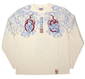 爆裂爛漫娘/妖怪vs髑髏/ロンT/白/M/rmlt-277/エフ商会/テッドマン/カミナリモータース拍卖