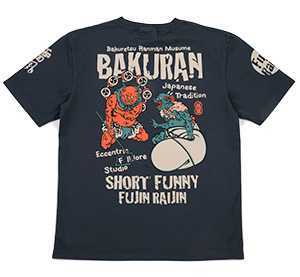 爆裂爛漫娘/風神雷神昔ばなし/Tシャツ/ネイビー/S/RMT-307/テッドマン/粋狂拍卖