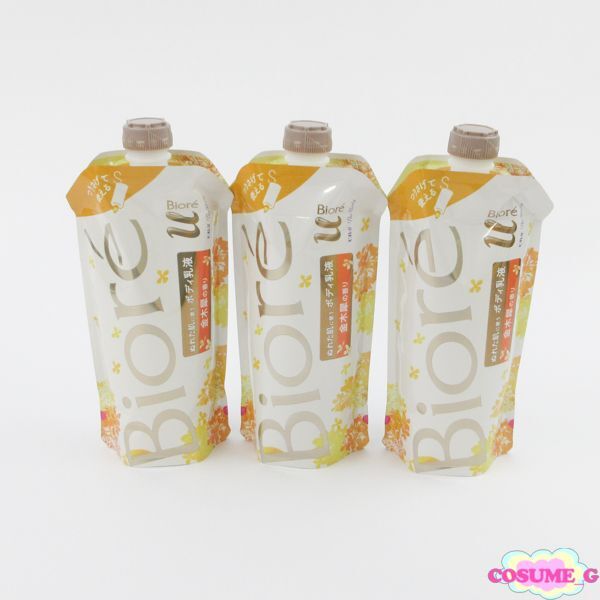 ビオレu ザ ボディ ぬれた肌に使うボディ乳液 金木犀の香り つりさげパック 300ml 3点セット C327拍卖