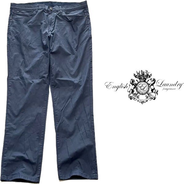 1点物◆イングリッシュランドリーELカラーパンツ紺チノパン古着メンズ36レディースOKアメカジ90sストリート/ブランド/ナイロンパンツ373110拍卖