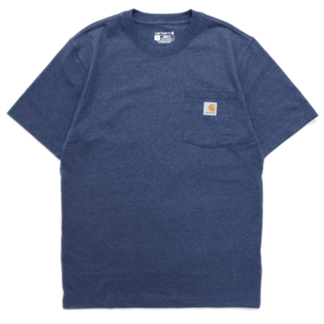 【S】Carhartt カーハート 半袖ポケットTシャツ K87 ブルーヘザー拍卖