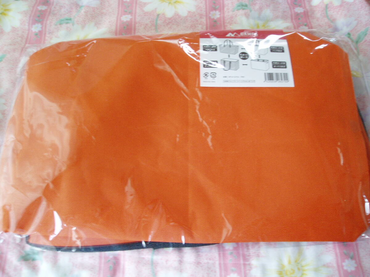 未使用【CAMPS】リバーシブルはっ水バッグ オレンジ 使用時:30×36×22 cm 4通りの使い方拍卖