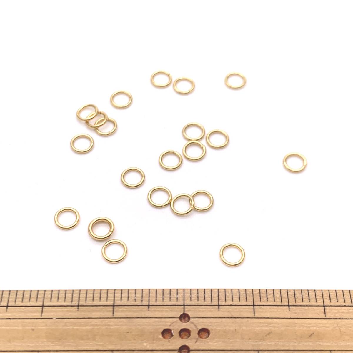 ステンレス製 丸カン ゴールド 4mm 20個拍卖