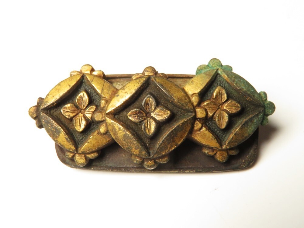 【8356】江戸~明治 刀装具 赤銅 七宝紋 目貫(初品・買取品)拍卖