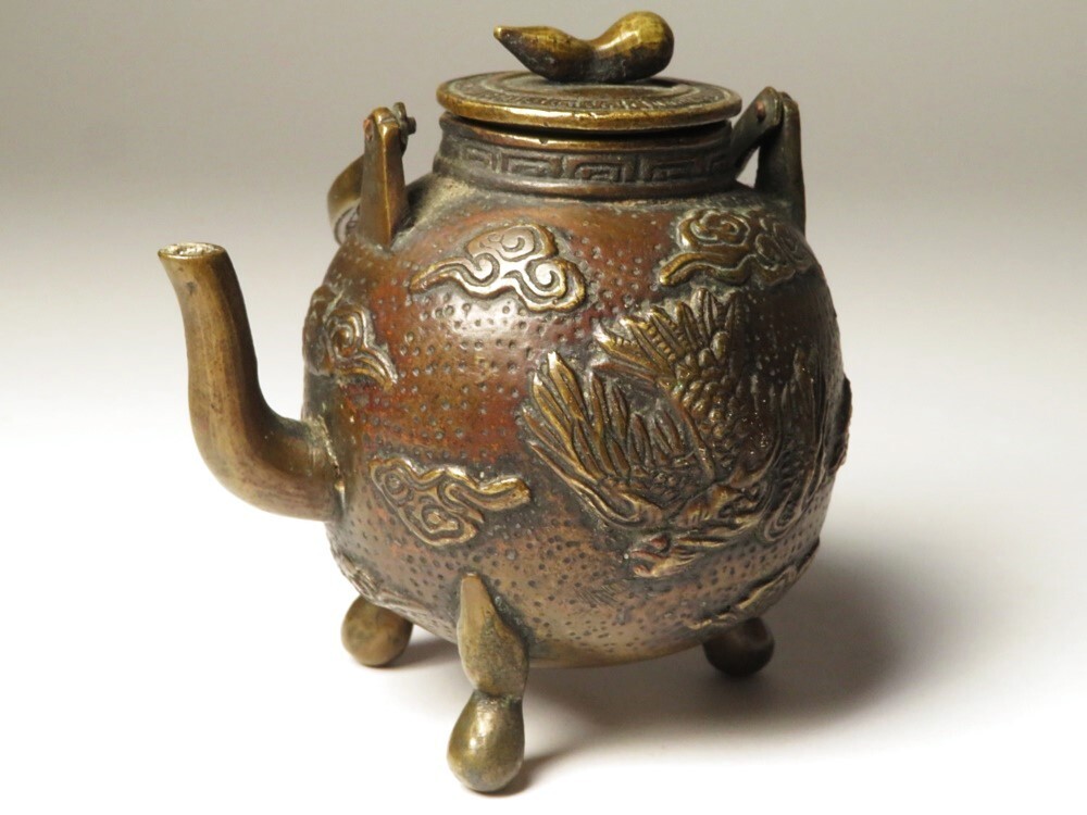 【8486】明治期 文房具 銅製 手付き 水滴(初品・買取品)拍卖