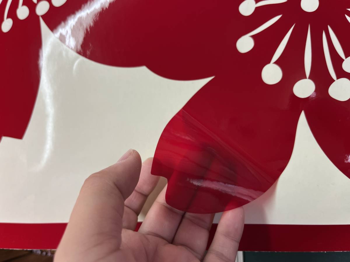 【激安!早い者勝ち!】1セット限り!透けるクリアーレッド 桜 花 バイナルグラフィック ステッカー 960mm*470mm 左右セット1拍卖