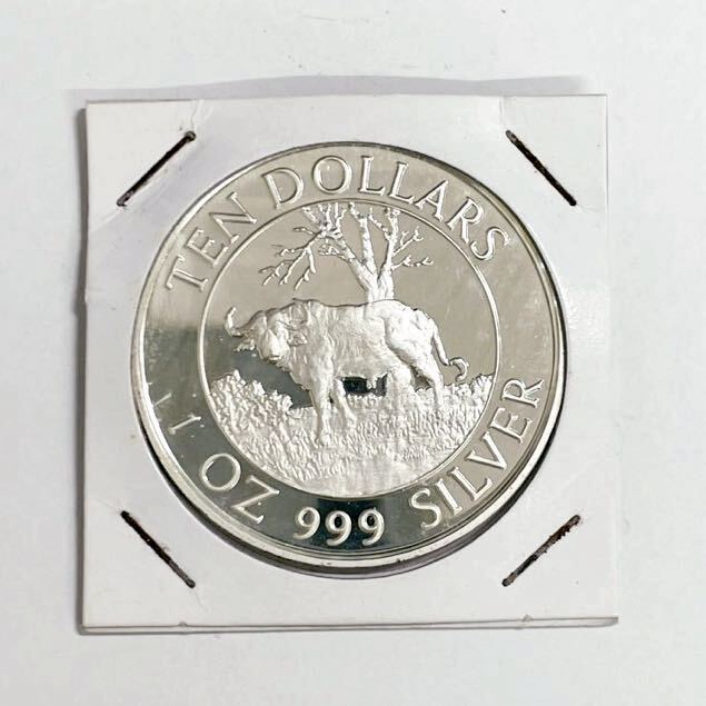 ☆ジンバブエ 1996年1オンス 10ドル銀貨 バッファロー柄☆拍卖