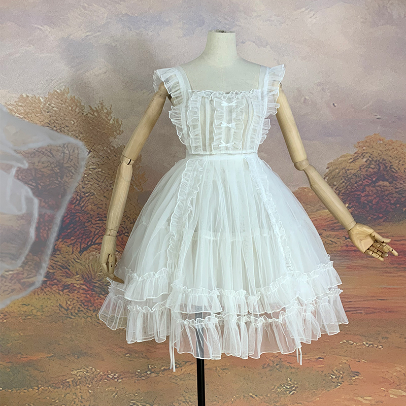 ロリータ オーバースカート エプロン スカート チュールスカート 2Way 着丈90cm 華やか ゴージャス 姫ロリ ゴスロリ クラロリ チュール拍卖
