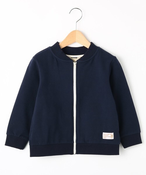 新品 HusHusH(Kids) ミニ裏毛ジップカーディガン ディープネイビー 14(140cm) 定価3289円拍卖