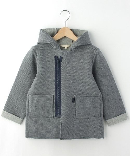 ラスト 新品 HusHusH ボンディングフードブルゾン ネイビー 140cm 定価5389円拍卖