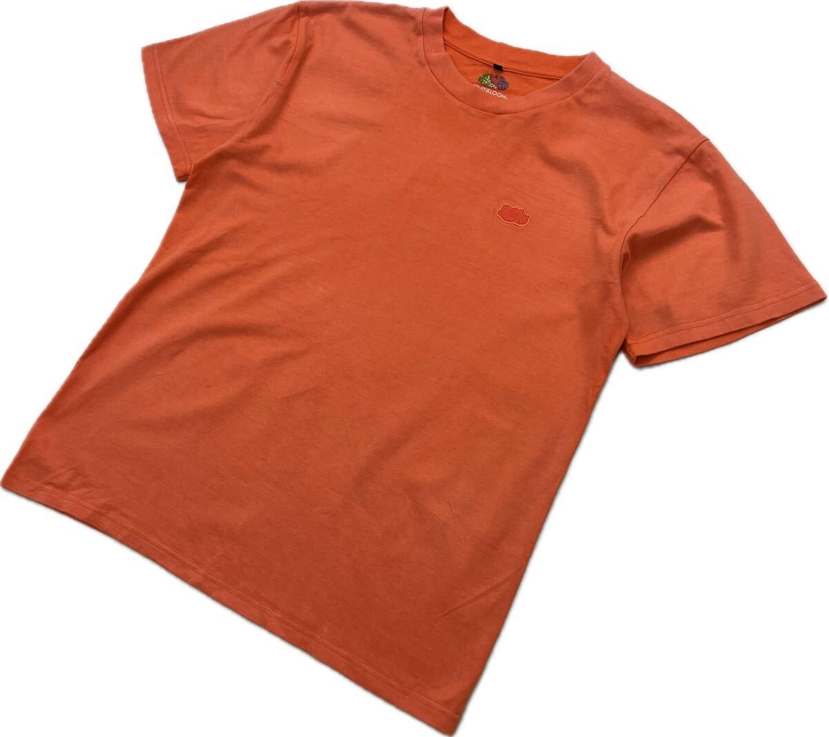 FRUIT OF THE LOOM ☆ フルーツオブザルーム ロゴ ワッペン 半袖 Tシャツ オレンジ M 男女兼用 春夏 アメカジ ノームコア 古着■DF262拍卖