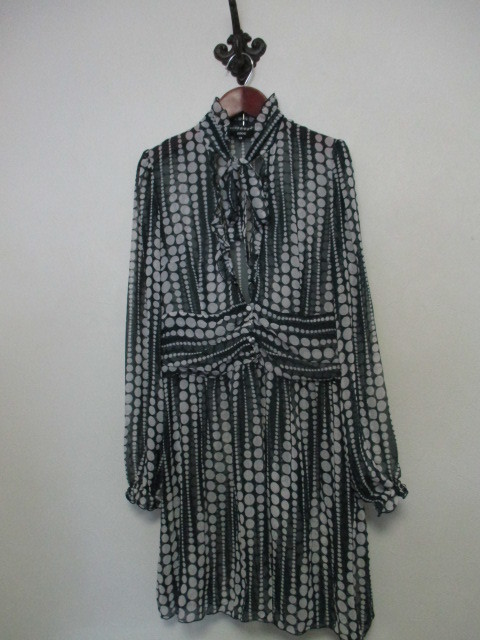 OZOCオゾック緑ドットシフォンチュニック(USED)70719②)拍卖