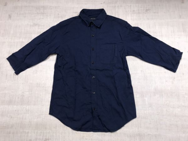 シップス ジェットブルー SHIPS JET BLUB ドメスティック セレクトショップ スリムフィット 七分袖シャツ メンズ S 紺拍卖