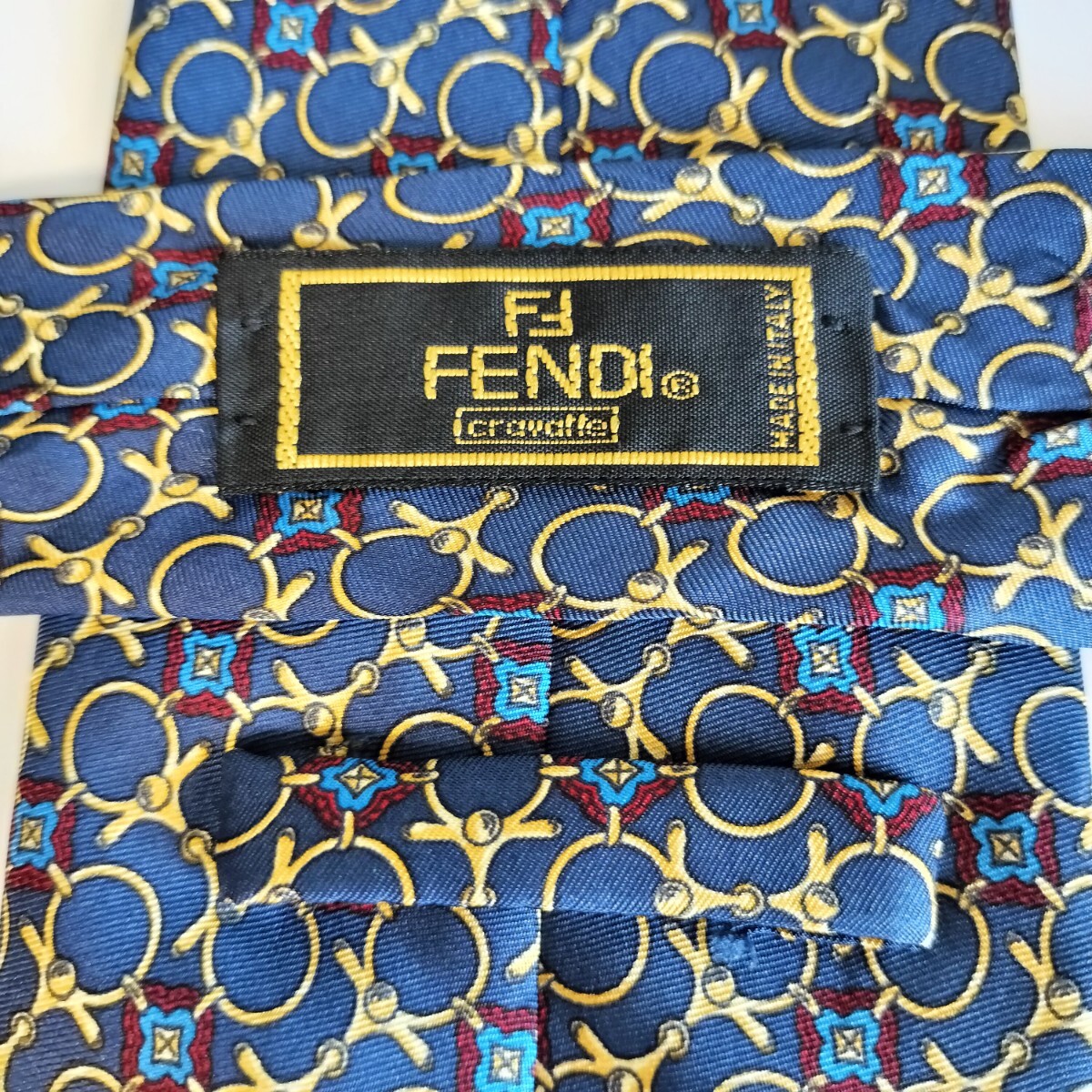 FENDI(フェンディ)紺ホースビット柄ネクタイ拍卖
