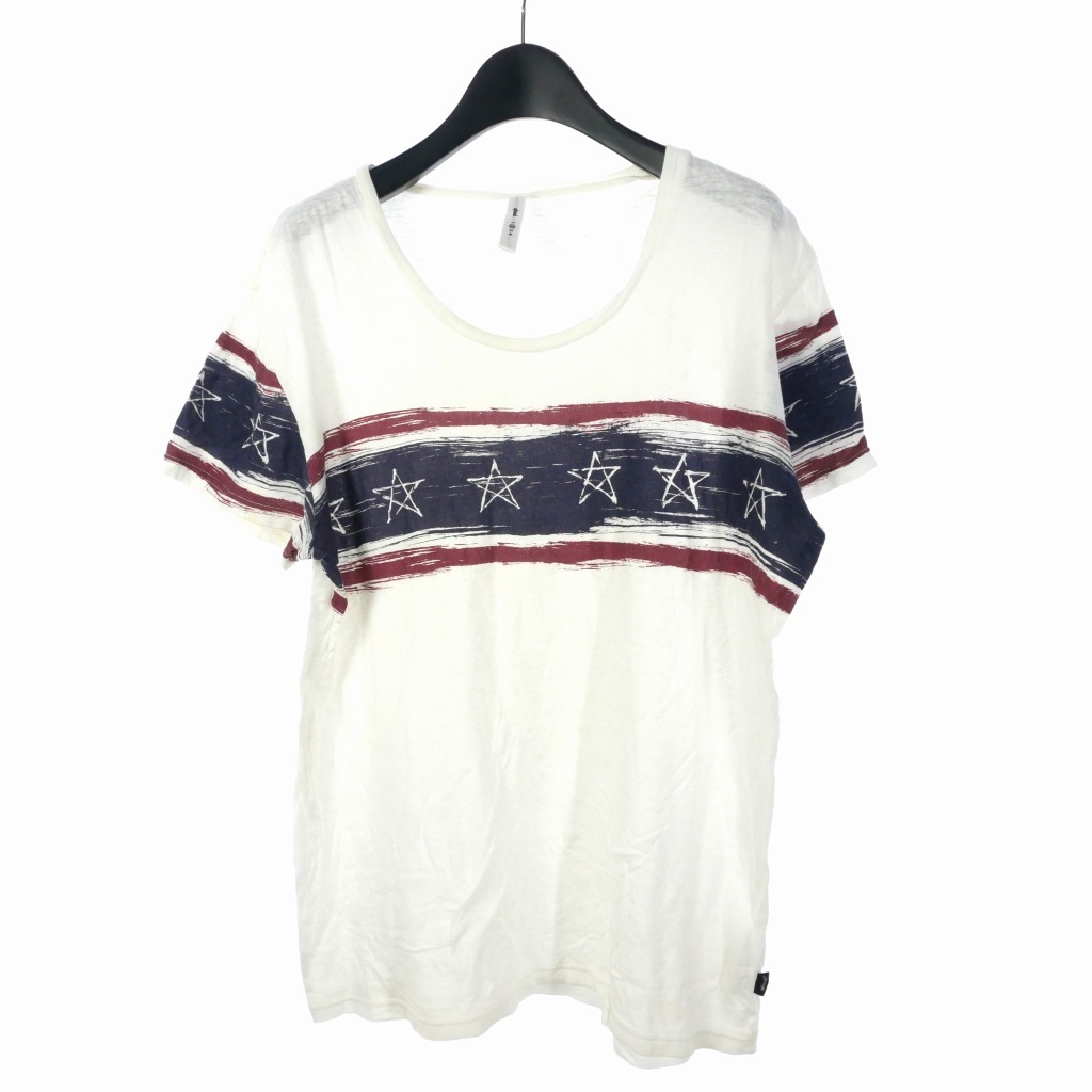 グラム glamb Tシャツ カットソー 半袖 Uネック ライン ドローイング プリント 2 マルチカラー メンズ拍卖