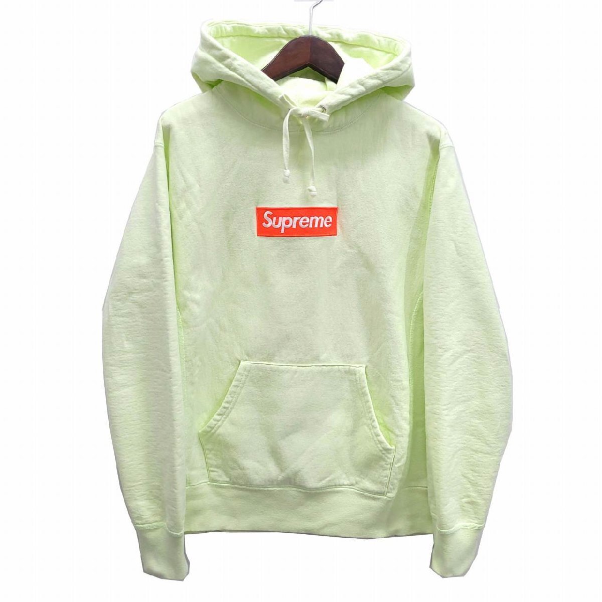 シュプリーム SUPREME ボックスロゴ パーカー スウェット 2017FW Box Logo Hooded Sweatshirt M Pale Lime ペールライム ☆AA★ メンズ拍卖