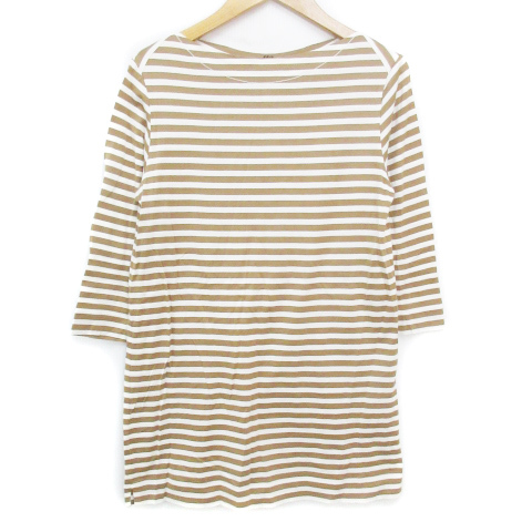 メルチェリア ドレステリア Merceria Dressterior バスクシャツ カットソー ボートネック ボーダー柄 ベージュ ホワイト レディース拍卖