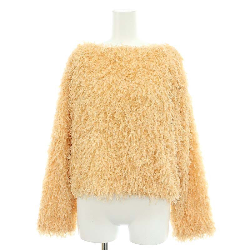 シップス SHIPS 24SS フェザー ヤーン プルオーバー カットソー クロップド丈 長袖 オレンジ /HS ■OS レディース拍卖