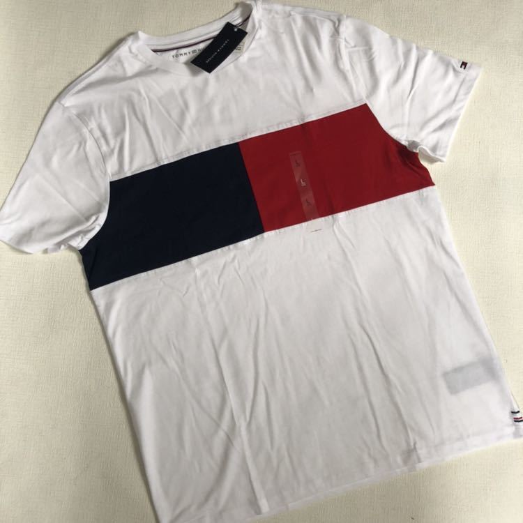 新品【トミーヒルフィガー】L 半袖Tシャツ メンズ FLED FLAG COLORBL拍卖