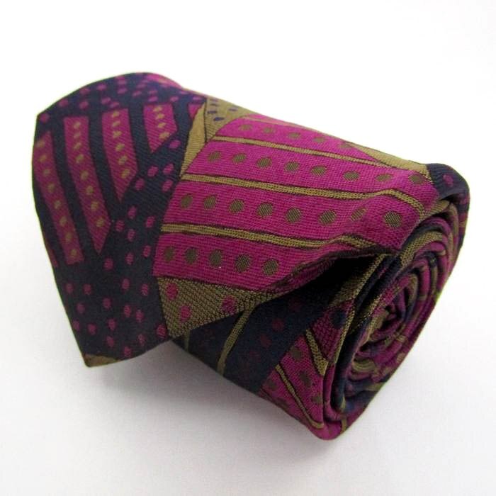 ヴァレンティノ ガラヴァーニ ブランド ネクタイ 総柄 ドット 幾何学模様 シルク PO メンズ ネイビー VALENTINO GARAVANI拍卖