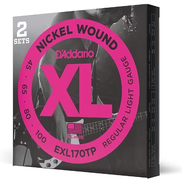 【エレキベース弦 2セット】 ダダリオ D'Addario EXL170TP Long Scale 45-100 XL NICKEL 2セットパック お買い得 正規品拍卖