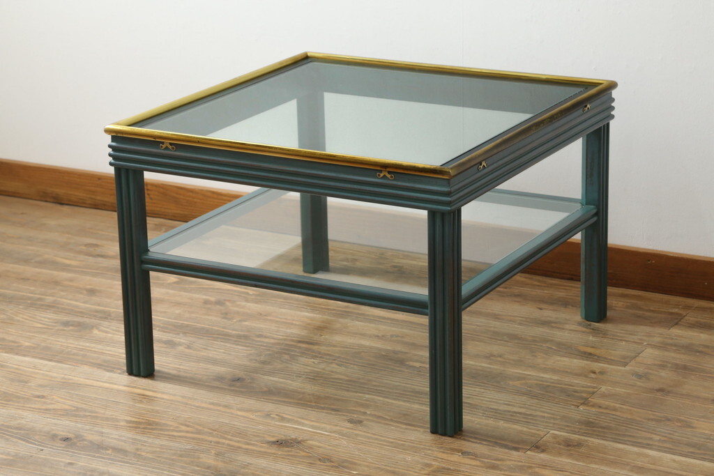 R-061589 中古 バロッサバレンティ(VARO,S.A. VALENTI) アルタミラ サイドテーブル(ガラステーブル、ナイトテーブル、店舗什器)拍卖