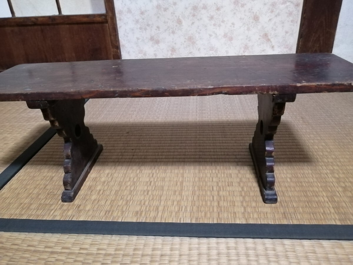 子供用文机 江戸 宝暦元年(1811年) 下総香取郡 大根村 元右衛門 時代木工 工芸 民具 花台 飾り台 経机 寺子屋 M151h5拍卖