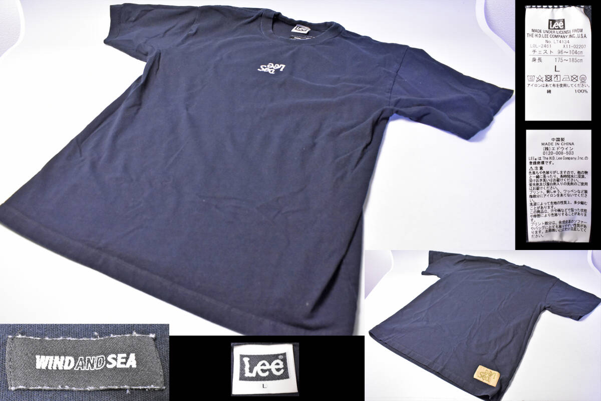 WIND AND SEA ★ ウインダンシー ★ Lee ★ Tシャツ ★ 黒 ★ 半袖 ★ 半袖シャツ ★ Lサイズ ★ 刺繍★ ジーンズ ★ 古着拍卖