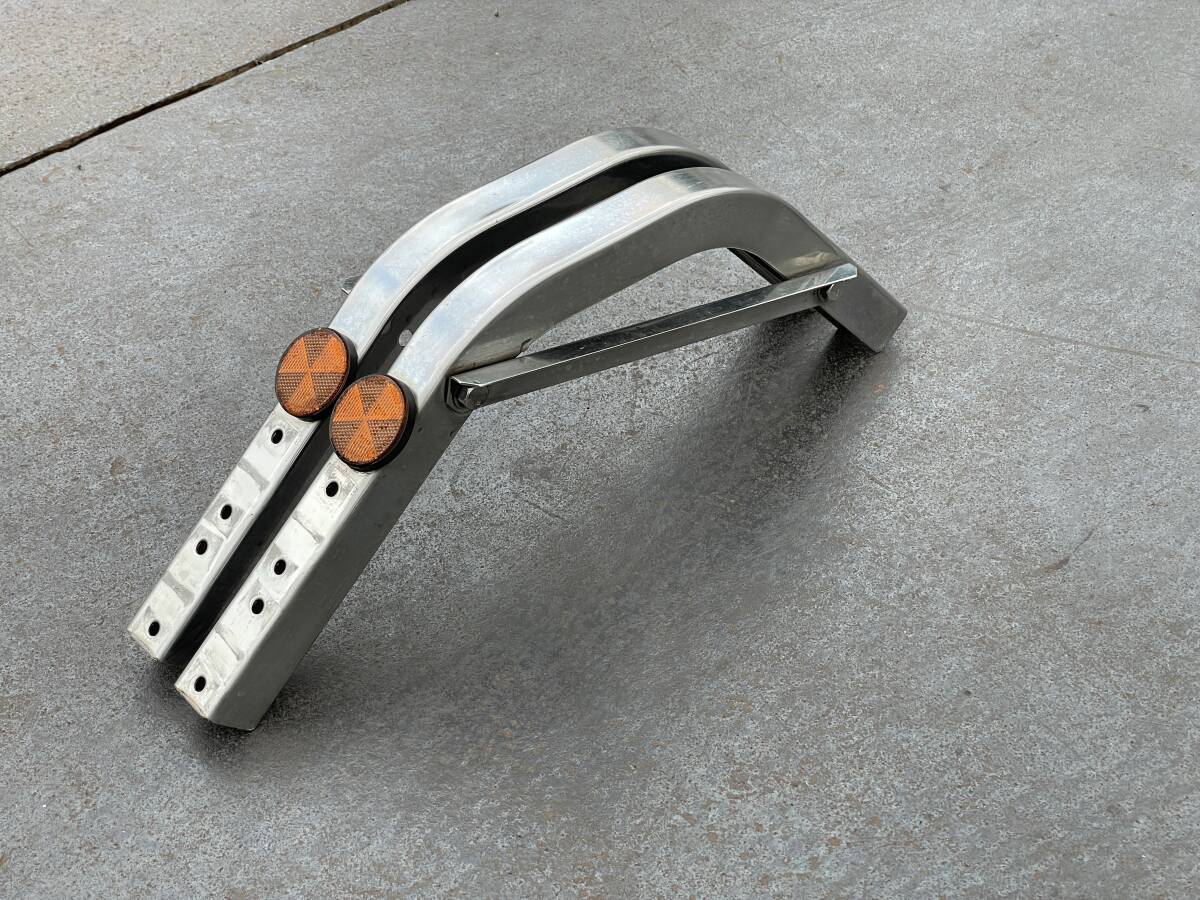 ブラケット★2段式★2本★ステンレス製★455mm×385mm★サイドバンパー用★サイドガード用★取付ステー★即決★デコトラ★132B7ス2拍卖
