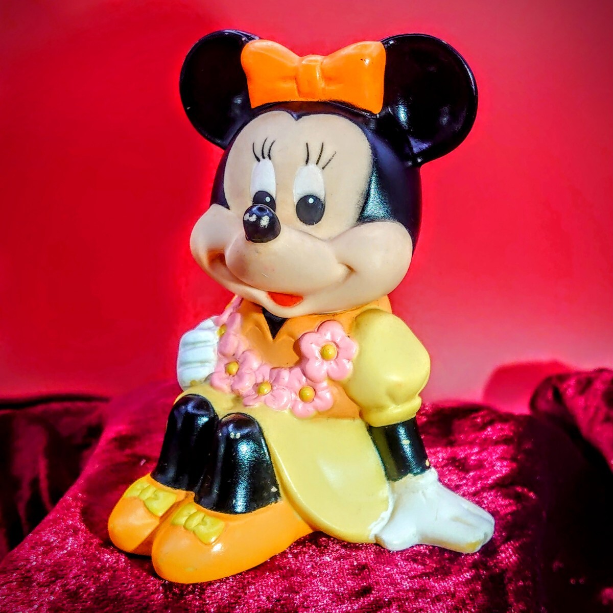 860【昭和レトロ】三菱銀行 ミニーちゃん ソフビ 約11cm 企業/銀行系モノ 貯金箱フィギュア 当時もの ディズニー ミニーマウス拍卖
